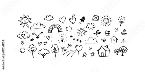 A delightful assortment of diverse and whimsical icons Vector