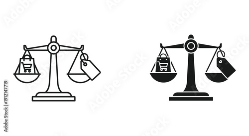 Justice and law balance scales with blindfolded statue vector illustration