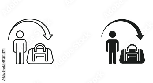 Business travel luggage handoff vector illustration flat design scalable art