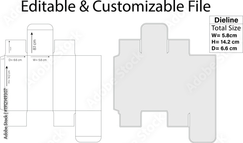 Dieline template, box template design,diecute design, medichine package design