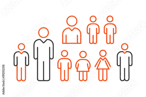vector illustration of a group of people in a circle