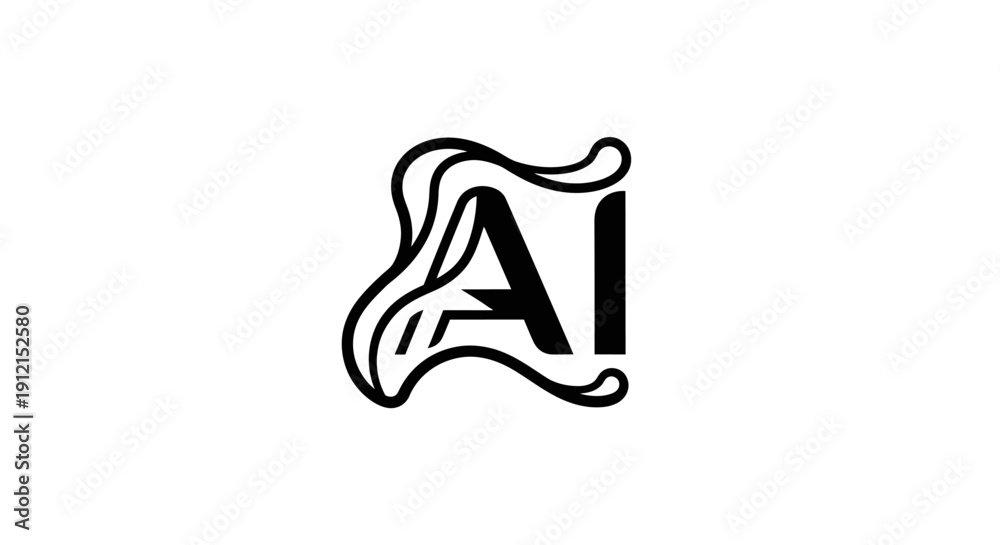 Obraz premium Artificial Intelligence Logo Design Concept.