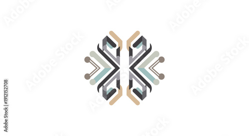 Symmetrical abstract geometric logo design element.
