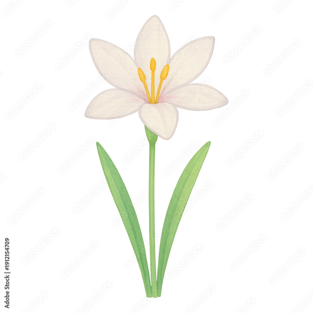 Obraz premium PNG Elegant white flower illustration.