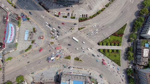 Wallpaper Mural Busy City Intersection with Heavy Traffic and Pedestrian Crossings Torontodigital.ca