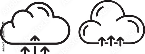 Cloud Computing Data Upload Vector.