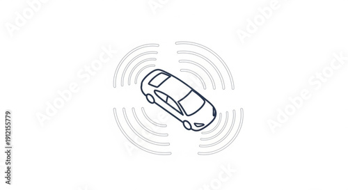 Modern car with dynamic motion lines conveying speed and innovation