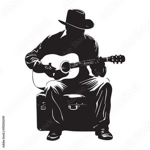 Guitar Player Silhouette vector cut files