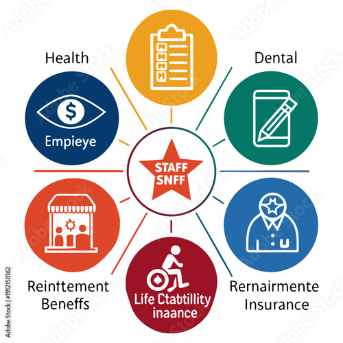 Star safe employee benefits program Vector