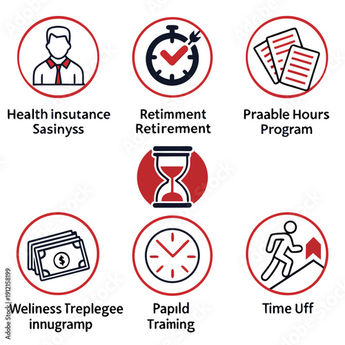 Employee benefits and time management concept Vector