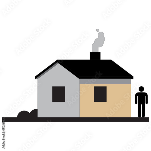 Detailed 3d icon of a residential house representing the real estate and home