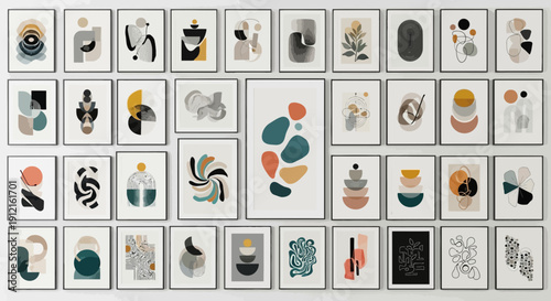 Abstract art collection modern wall decor for home interior decoration