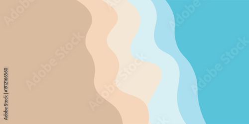 Sand and sea illustration texture. Flat lay backdrop