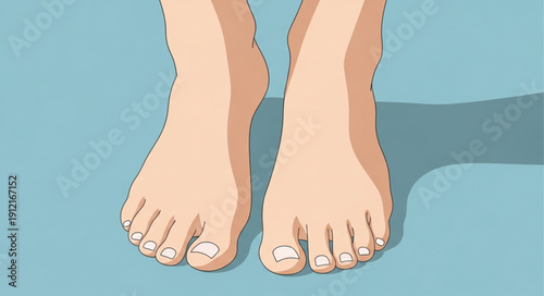 female feet on white background