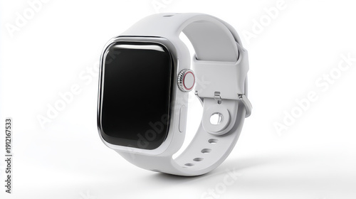 Smartwatch 3D Render: Fitness Tracker, Digital Health Concept, Isolated on White