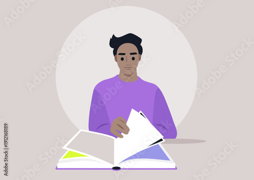 A person flips through the pages of a book, lost in the world of stories, The serene atmosphere invites exploration and imagination, creating a perfect reading sanctuary.