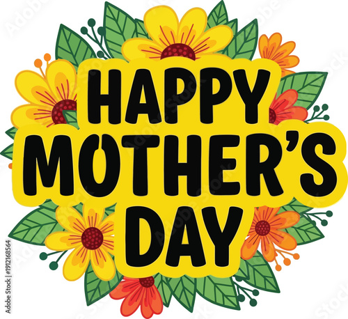 Happy mother's day floral greeting