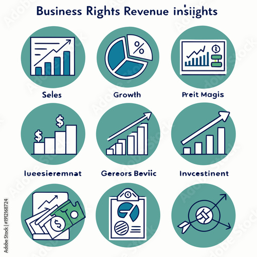 Business revenue insights and financial growth graphs Vector