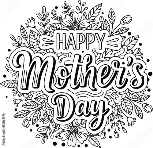 Happy mother's day floral greeting