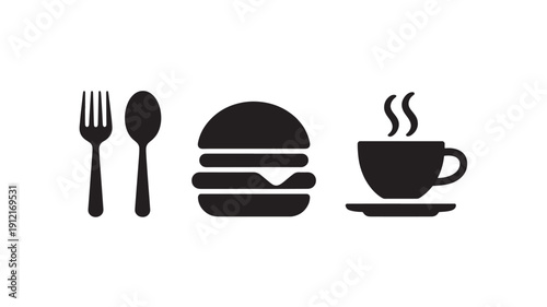 Vector Illustration Of Restaurant And Food Icons For Menu And Dining Concept