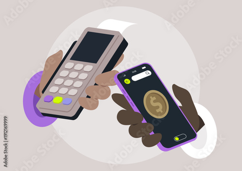 Mobile payment solutions thrive in the digital age, showcasing convenience and innovation wirelessly connecting with a POS device