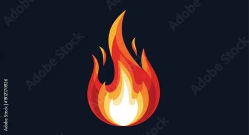 vector illustration of a burning fire