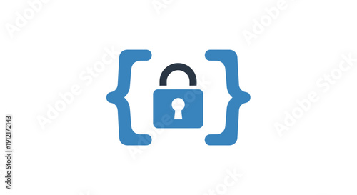 Blue Padlock Security Symbol Illustration Design.