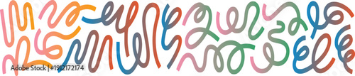 Artistic and modern abstract background with diverse colorful squiggly lines and vibrant energy