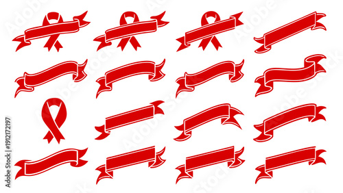 Aids awareness symbols arranged in rows Vector