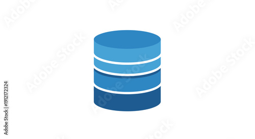 Blue Database Server Icon Simple Design.