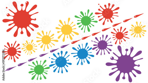 A colorful illustration of various virus particles Vector