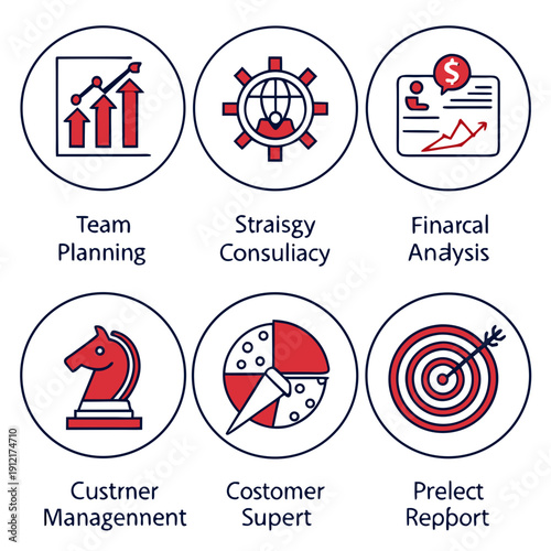 Business icons for planning and strategy Vector