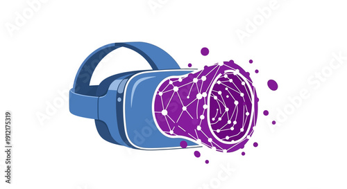 Blue Virtual Reality Headset Device.