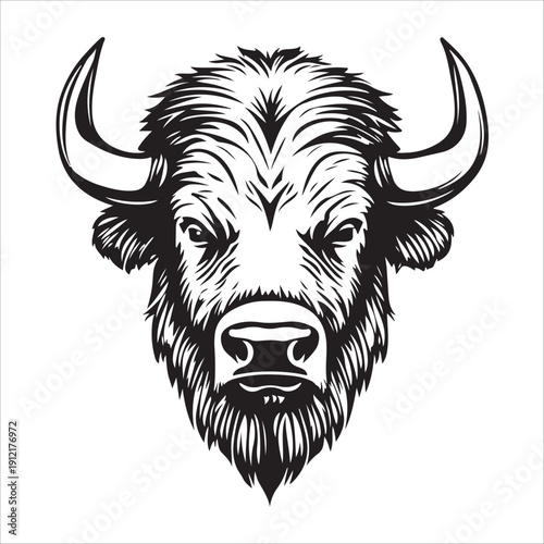 Head of bull silhouette vector design