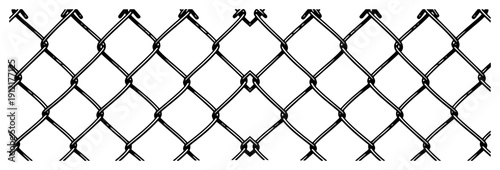 Seamless pattern of a chain link fence in hand drawn sketch style