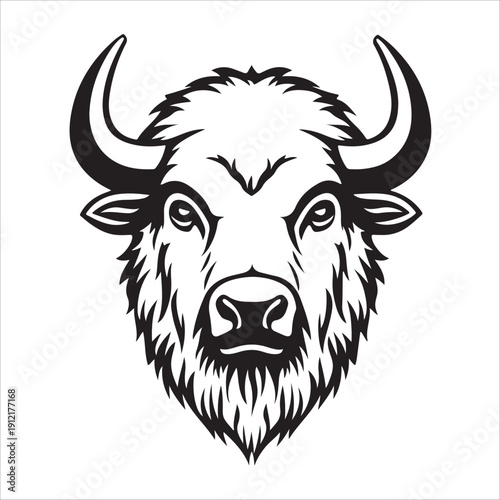 Head of bull silhouette vector design