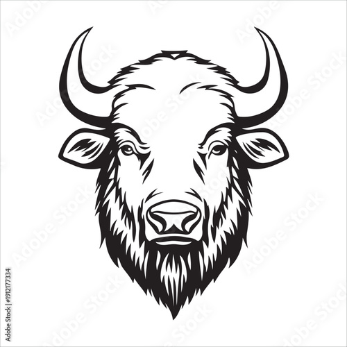 Head of bull silhouette vector design