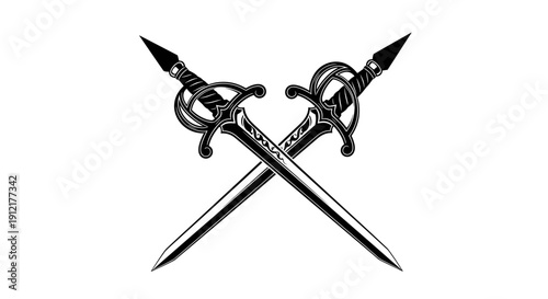 Two Crossed Swords Emblematic of Dueling and Combat.