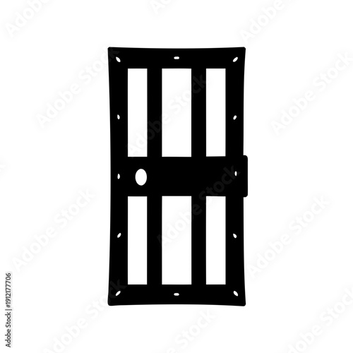 A stark and symbolic representation of confinement or a correctional facility door