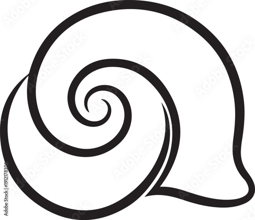 Snail Shell Spiral Line Art Vector Icon Logo Design