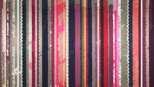 Abstract vintage striped background with grunge noise texture. Retro multicolored vertical lines with worn distressed effect suitable for old fabric or textile design. Vector illustration.