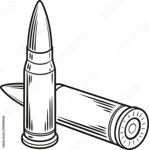 Two bullets side by side on a white background