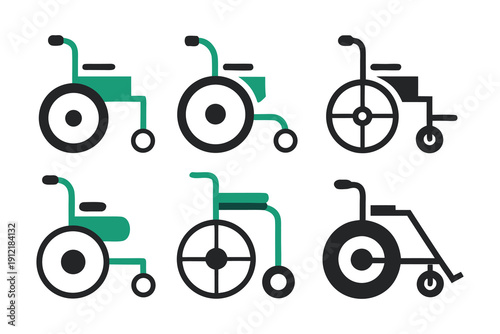 set of wheelchair icons