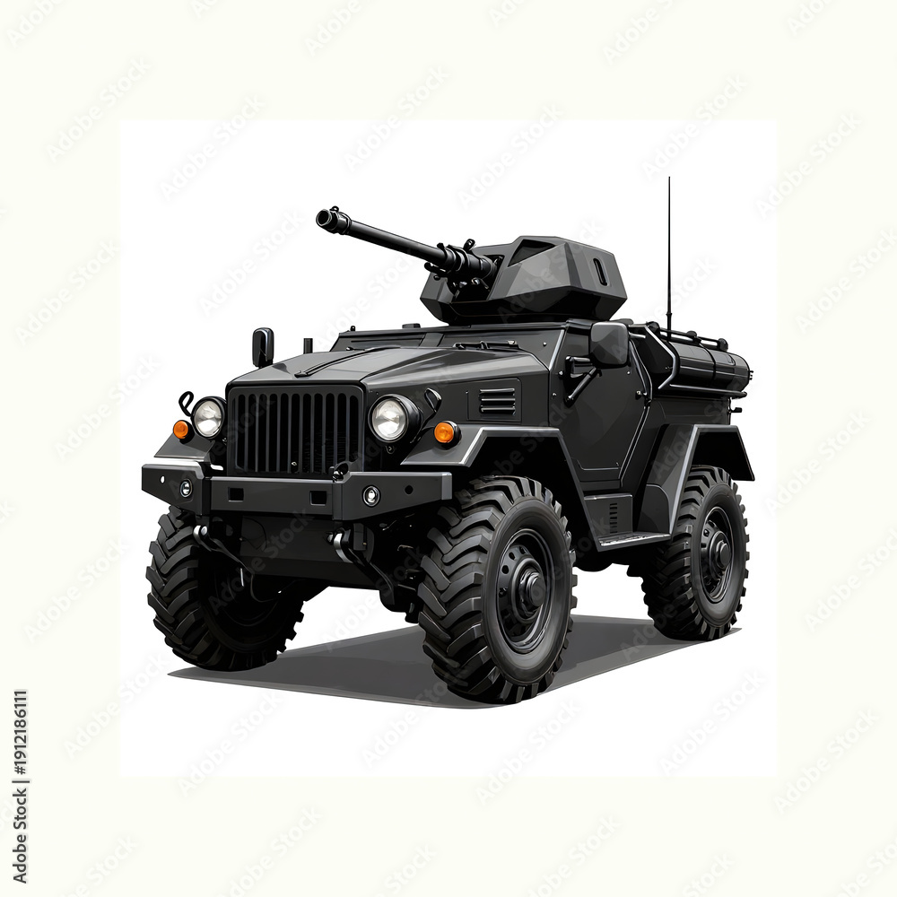 Fototapeta premium Army protected, armored off-road vehicle.