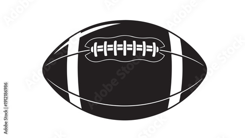 American football icon for sports team branding, athletic equipment marketing, NFL fan merchandise design, recreational league promotion, and gridiron sports event advertising materials