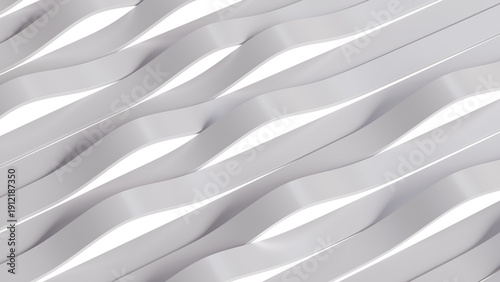 Tableau sur toile Abstract 3D Wavy Ribbons Rippling Surface Pattern Design Subtle Monochrome Visua