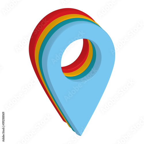 Free Download 3D Icon Multi Color Location Pin Map Marker GPS Navigation Symbol Isolated High Quality Render Transparent Background - GFXLoad