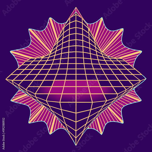 Distorted grid shapes isolated. Retrofuturistic warped mesh grid. Curved mesh abstract elements. Retro punk design element. Vector curve surface background.