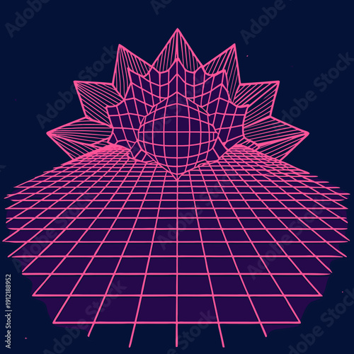 Distorted grid shapes isolated. Retrofuturistic warped mesh grid. Curved mesh abstract elements. Retro punk design element. Vector curve surface background.