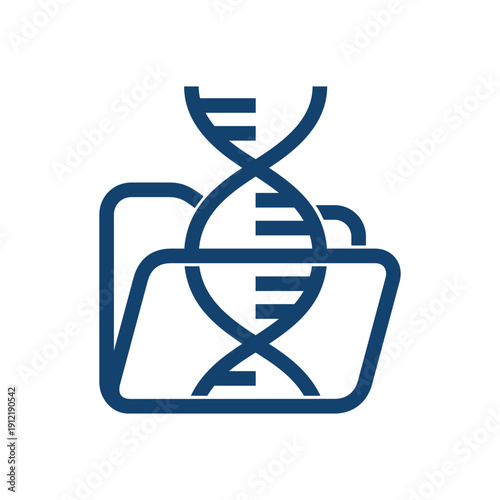 DNA digital data storage icon in bold line